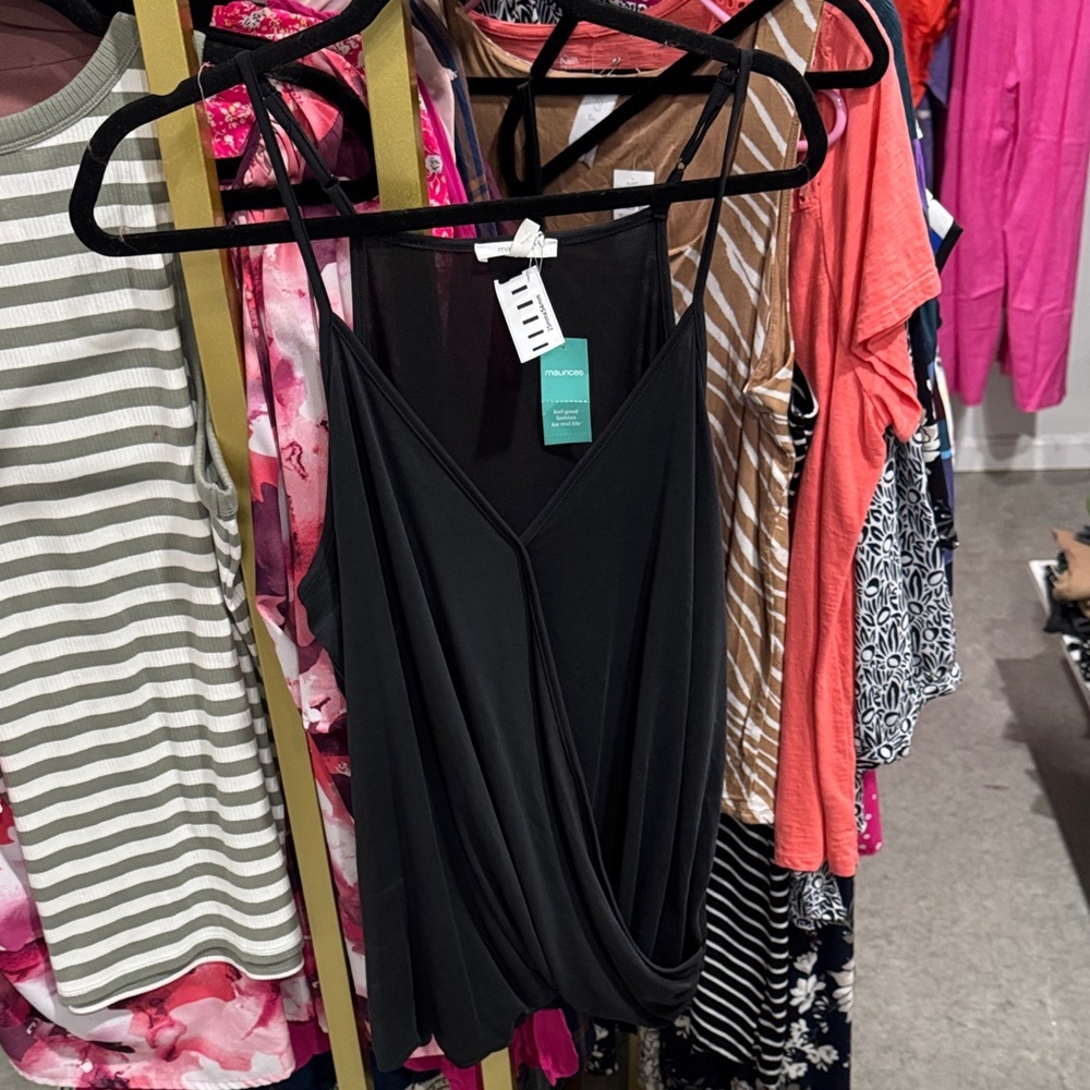 Maurices Black Draped Twist-Front Cami